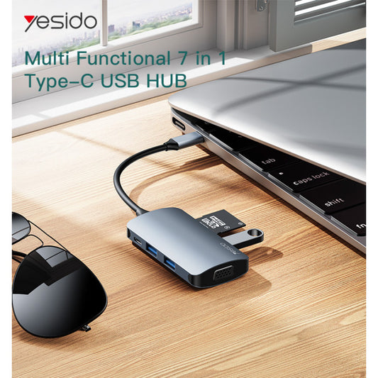 7 in 1 Type-C to USB External Hub