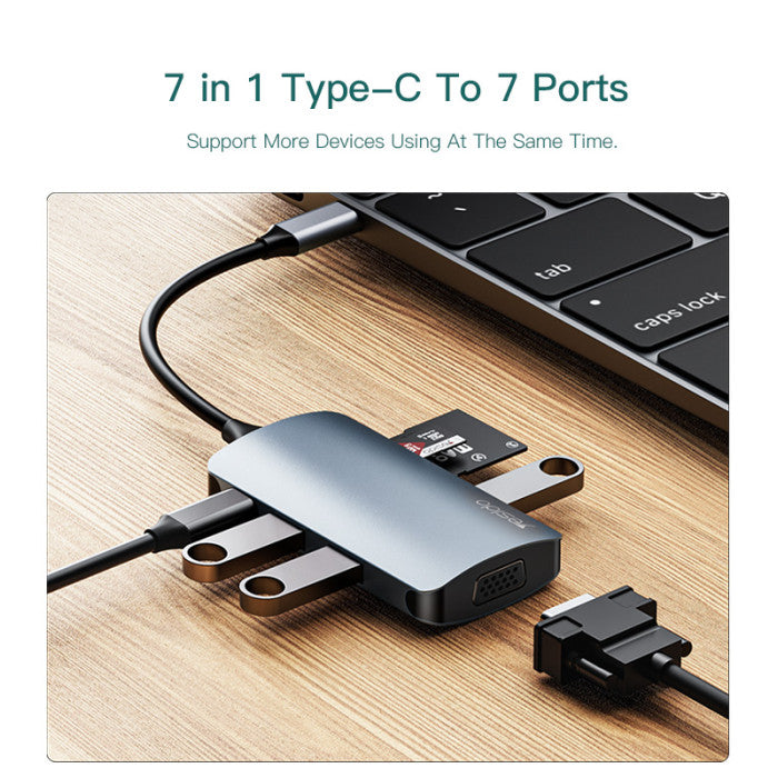 7 in 1 Type-C to USB External Hub