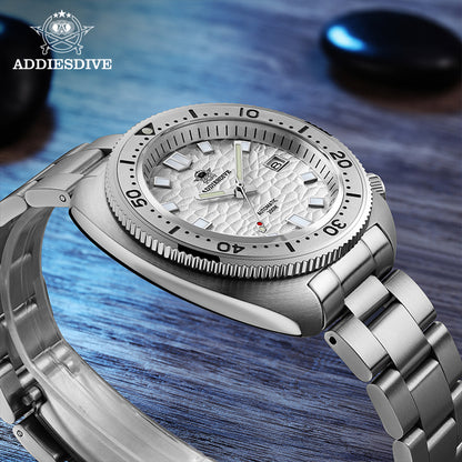 ADDIESDIVE Automatic Mechanical Watch Man Silver Premium Business Casual Waterproof Watch NH35A 316L Stainless Steel Men's Watch